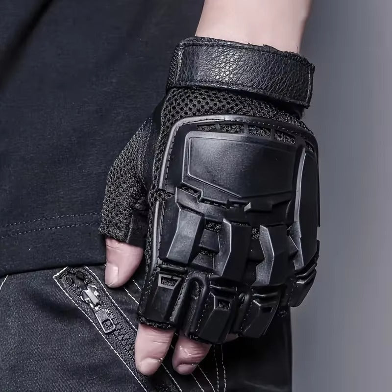 Schwarze Techwear Fingerlose Handschuhe — Fingerlose Form