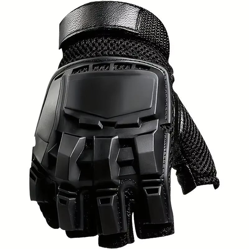 Black Techwear Fingerless Gloves - ATLAS 1