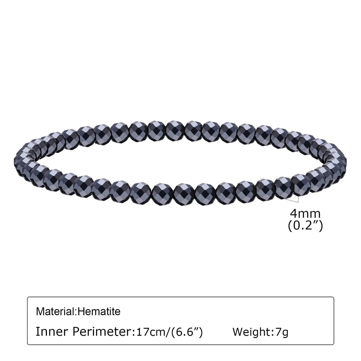 Black Triangle Bead Hematite Stretch Bracelet - ATLAS 1