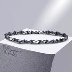 Black Triangle Bead Hematite Stretch Bracelet - ATLAS 1