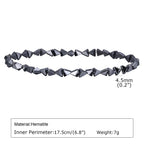 Black Triangle Bead Hematite Stretch Bracelet - ATLAS 1