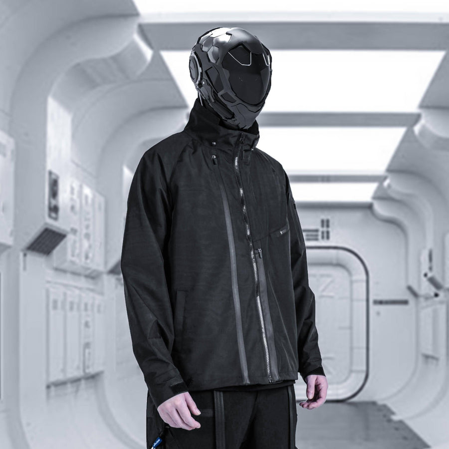 Black Waterproof Techwear Function Jacket — Pockets for small essentials
