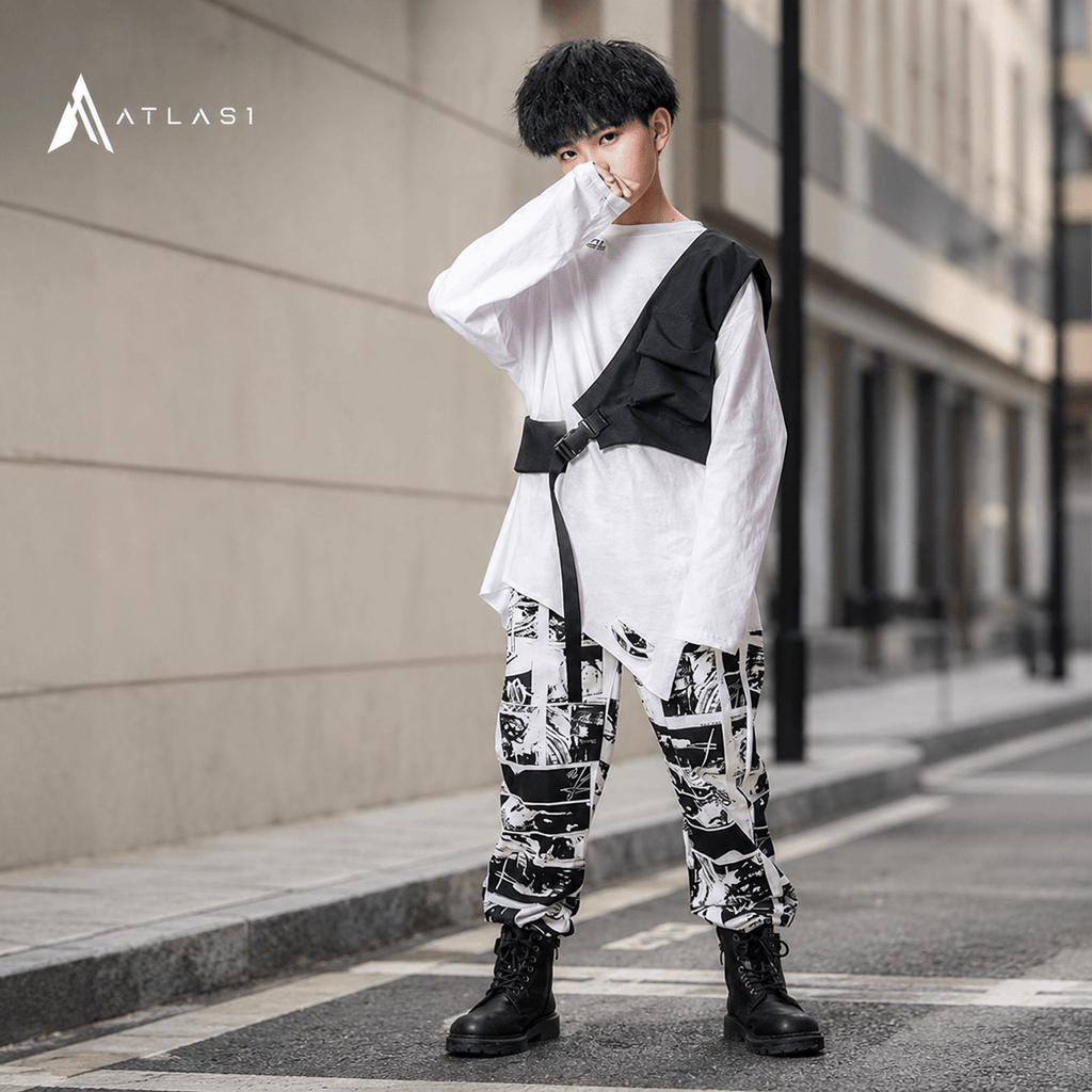 Boy's Manga Print Techwear Shirt and Jogger Pants Set - ATLAS 1