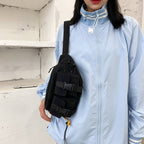 Canvas Contrast Detail Techwear Waist Bag - ATLAS 1