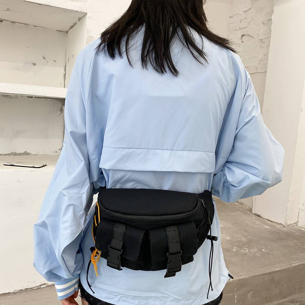 Canvas Contrast Detail Techwear Waist Bag - ATLAS 1