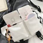 Canvas Contrast Detail Techwear Waist Bag - ATLAS 1