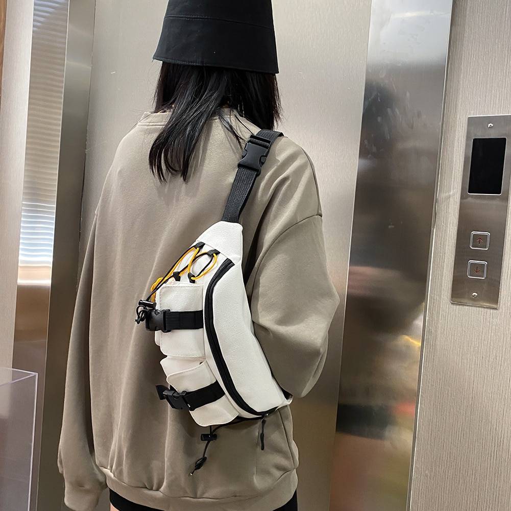 Canvas Contrast Detail Techwear Waist Bag - ATLAS 1