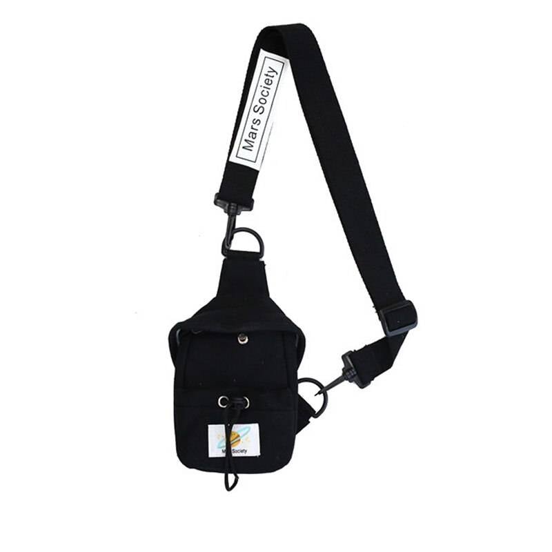 Canvas Portable Adjustable Techwear Sling Bag — Functional zip fastening