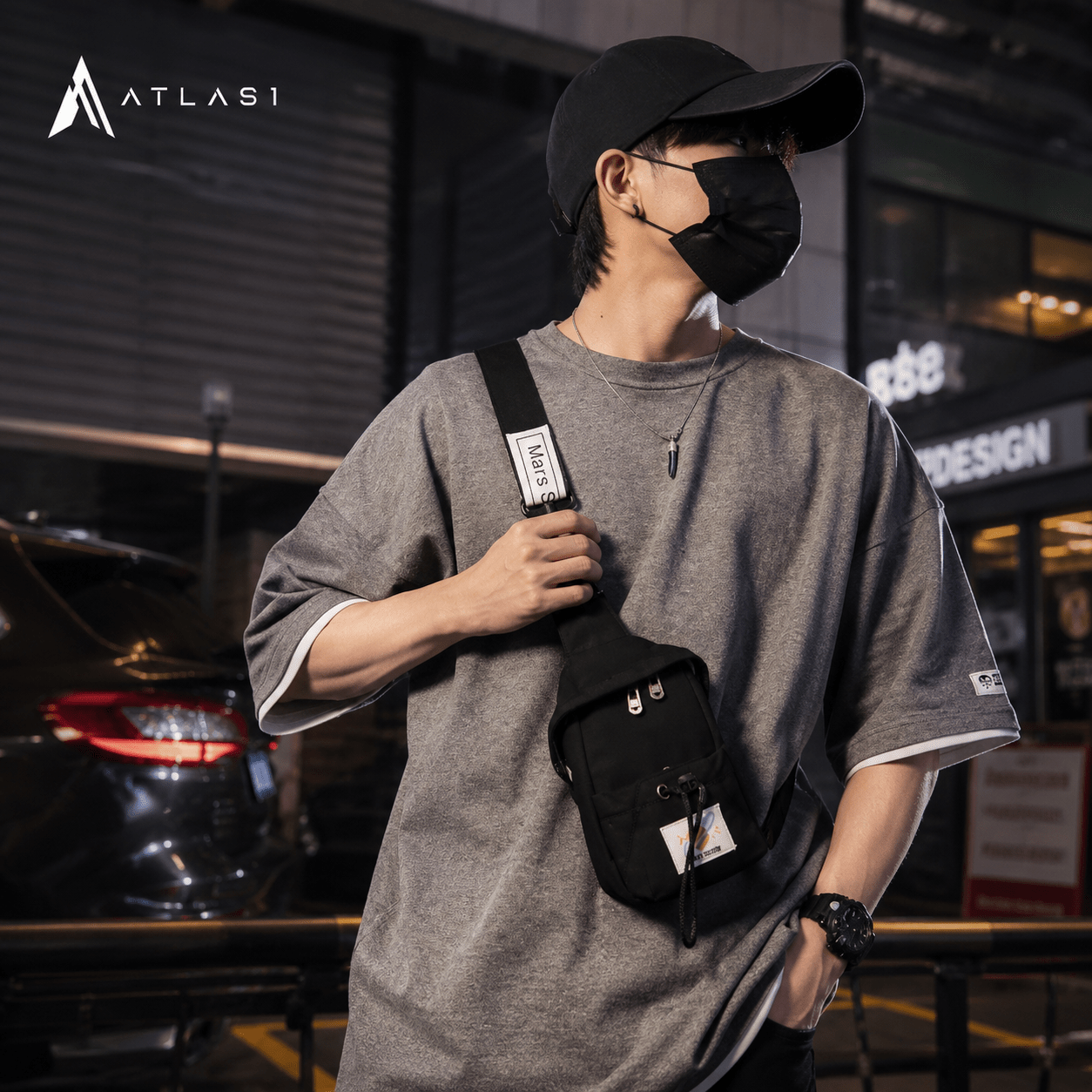 Canvas Portable Adjustable Techwear Sling Bag - ATLAS 1