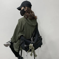 Canvas Tactical Straps Techwear Crossbody Bag with Chain - ATLAS 1