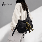 Canvas Tactical Straps Techwear Crossbody Bag with Chain - ATLAS 1