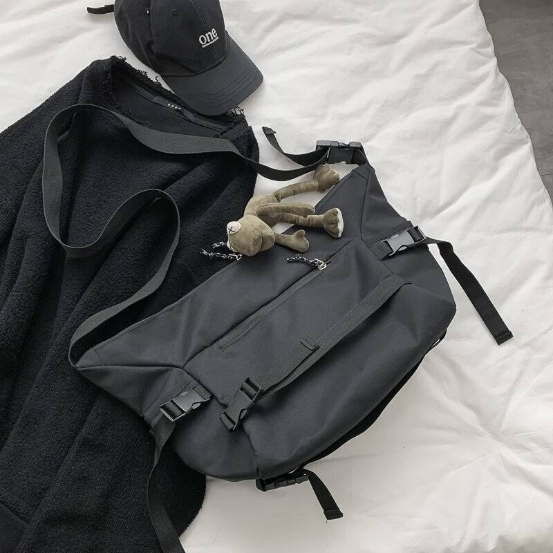Canvas Tactical Straps Techwear Crossbody Bag with Chain - ATLAS 1