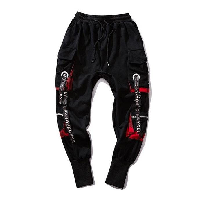 Casual Techwear Letter Ribbons Cargo Pants - ATLAS 1