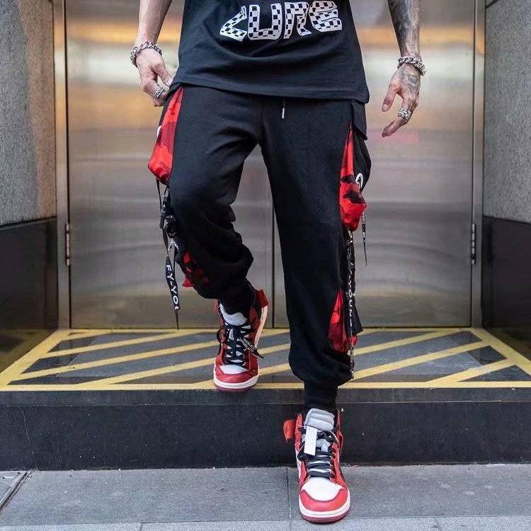 Casual Techwear Letter Ribbons Cargo Pants - ATLAS 1