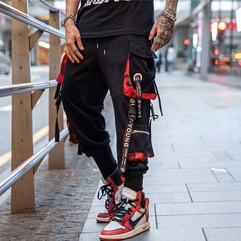 Casual Techwear Letter Ribbons Cargo Pants - ATLAS 1