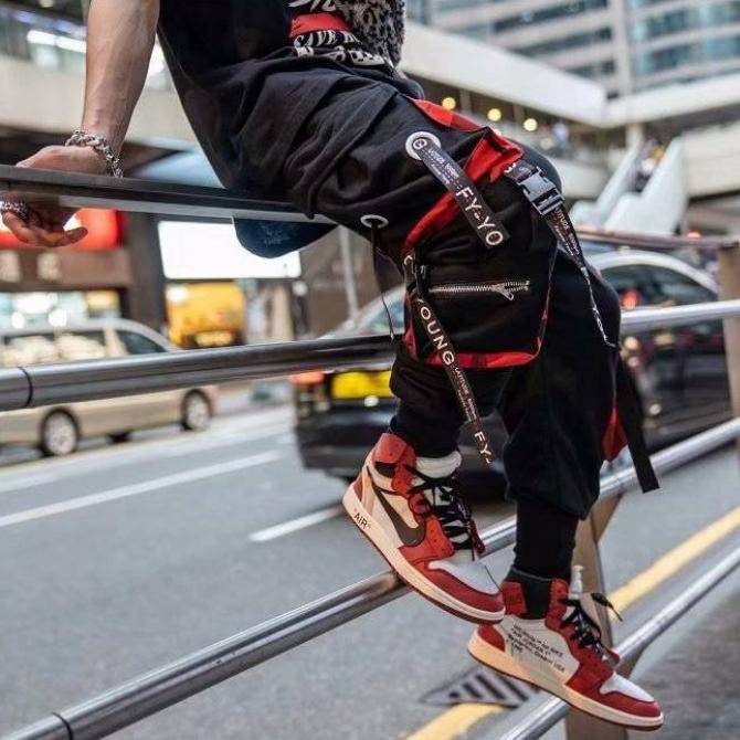 Casual Techwear Letter Ribbons Cargo Pants - ATLAS 1