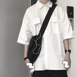 Casual White Collared Loose Blouse Shirt - ATLAS 1