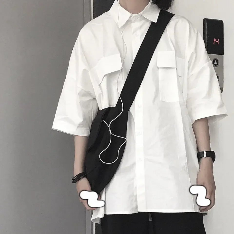 Casual White Collared Loose Blouse Shirt - ATLAS 1