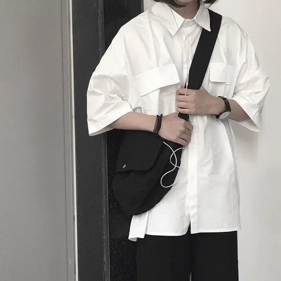 Casual White Collared Loose Blouse Shirt - ATLAS 1