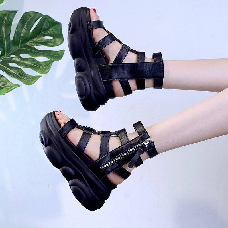 Chiq© Women's High Techwear Gladiator Sandals — Stretch fabric