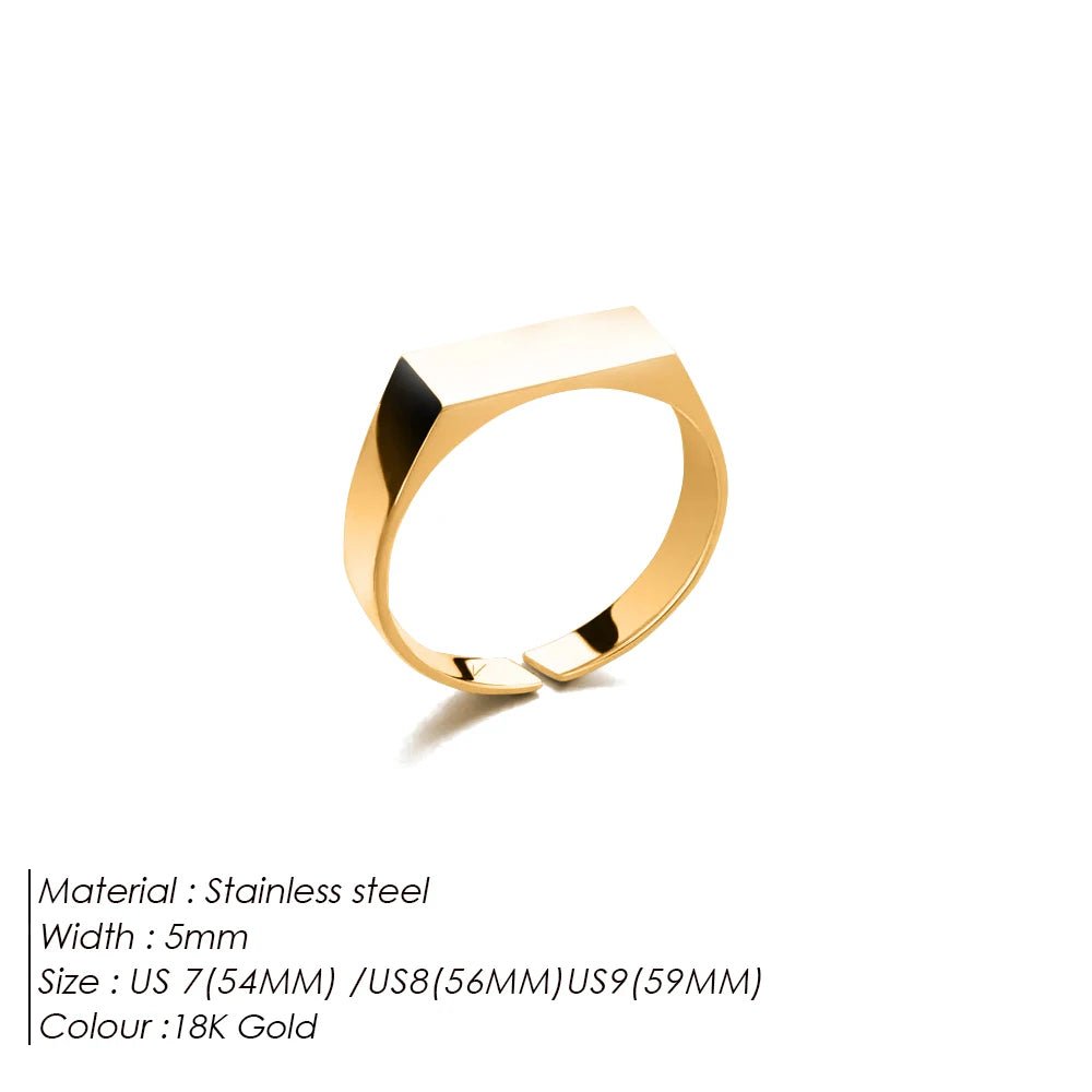 Classic Gold Plated Stainless Steel Ring - ATLAS 1