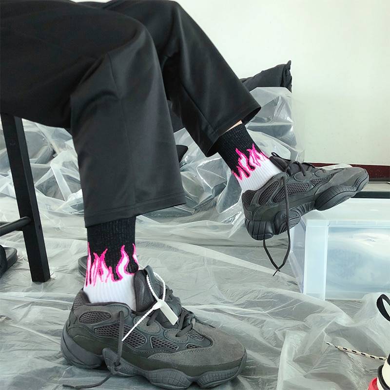 Cotton Flame Print Harajuku Style Socks - ATLAS 1