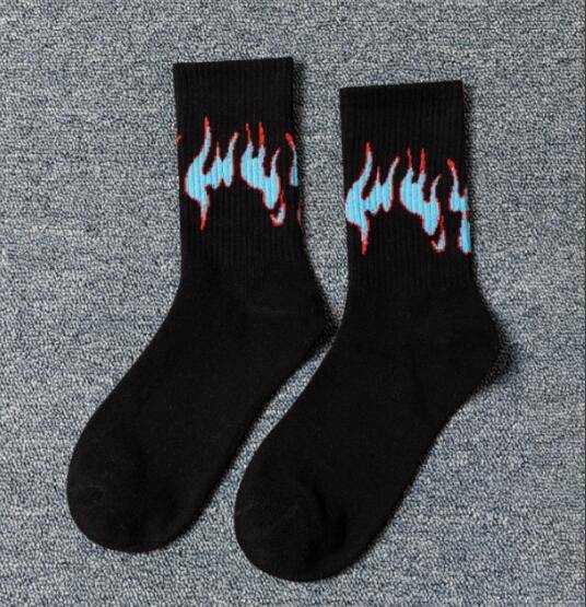 Cotton Flame Print Harajuku Style Socks - ATLAS 1