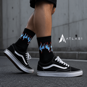 Cotton Flame Print Harajuku Style Socks - ATLAS 1
