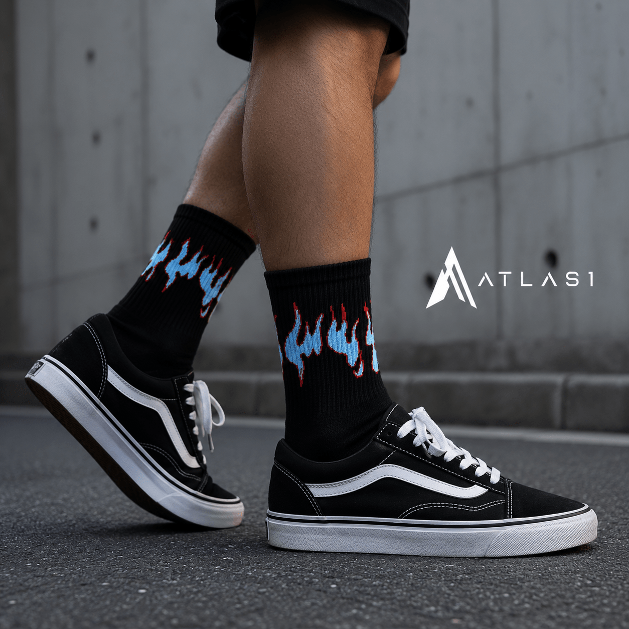 Cotton Flame Print Harajuku Style Socks - ATLAS 1