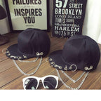 Cotton Pierced Baseball Cap with Chains - ATLAS 1