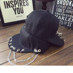Cotton Pierced Baseball Cap with Chains - ATLAS 1