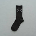Cotton XX Print Black and White Techwear Sports Socks - ATLAS 1