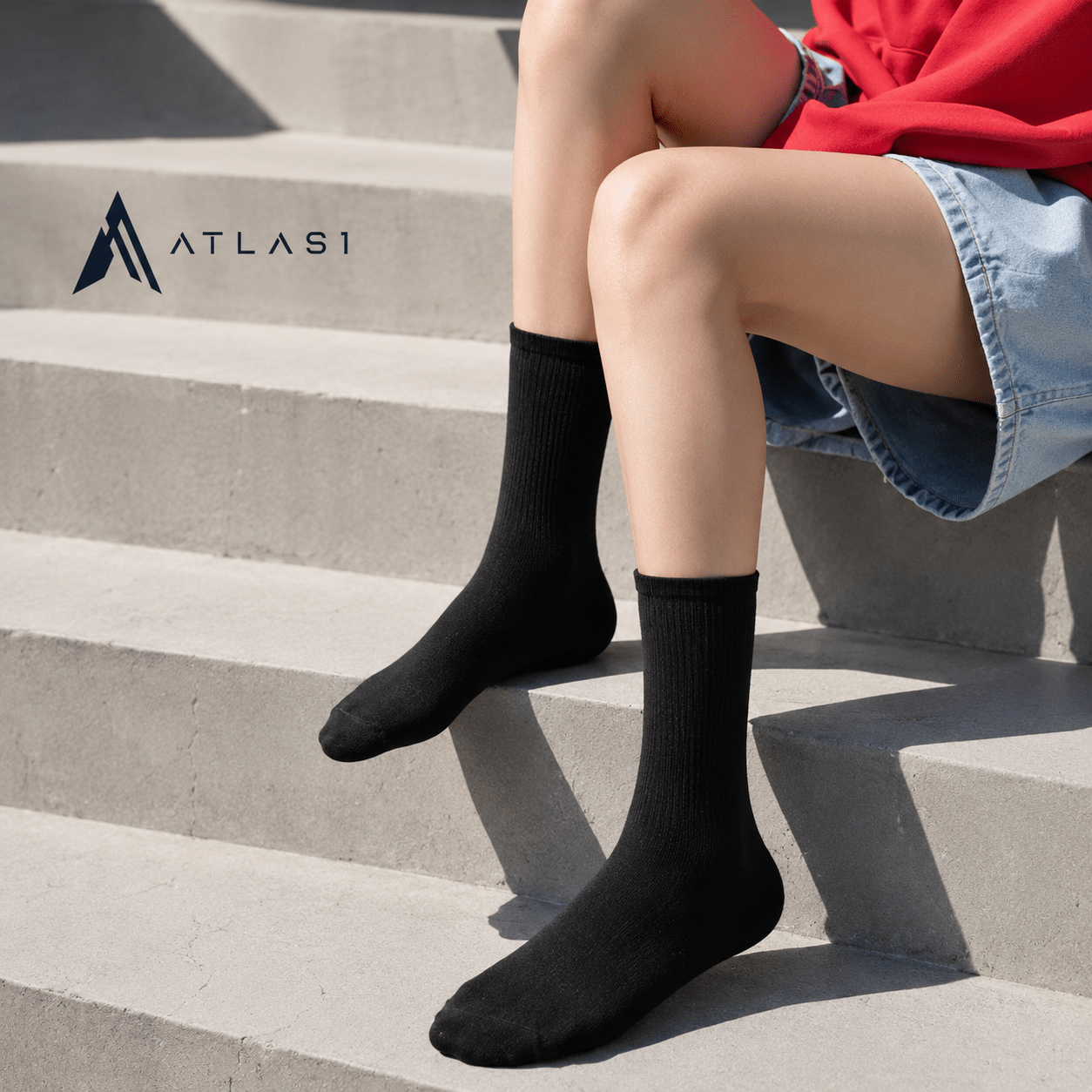 Cotton XX Print Black and White Techwear Sports Socks - ATLAS 1