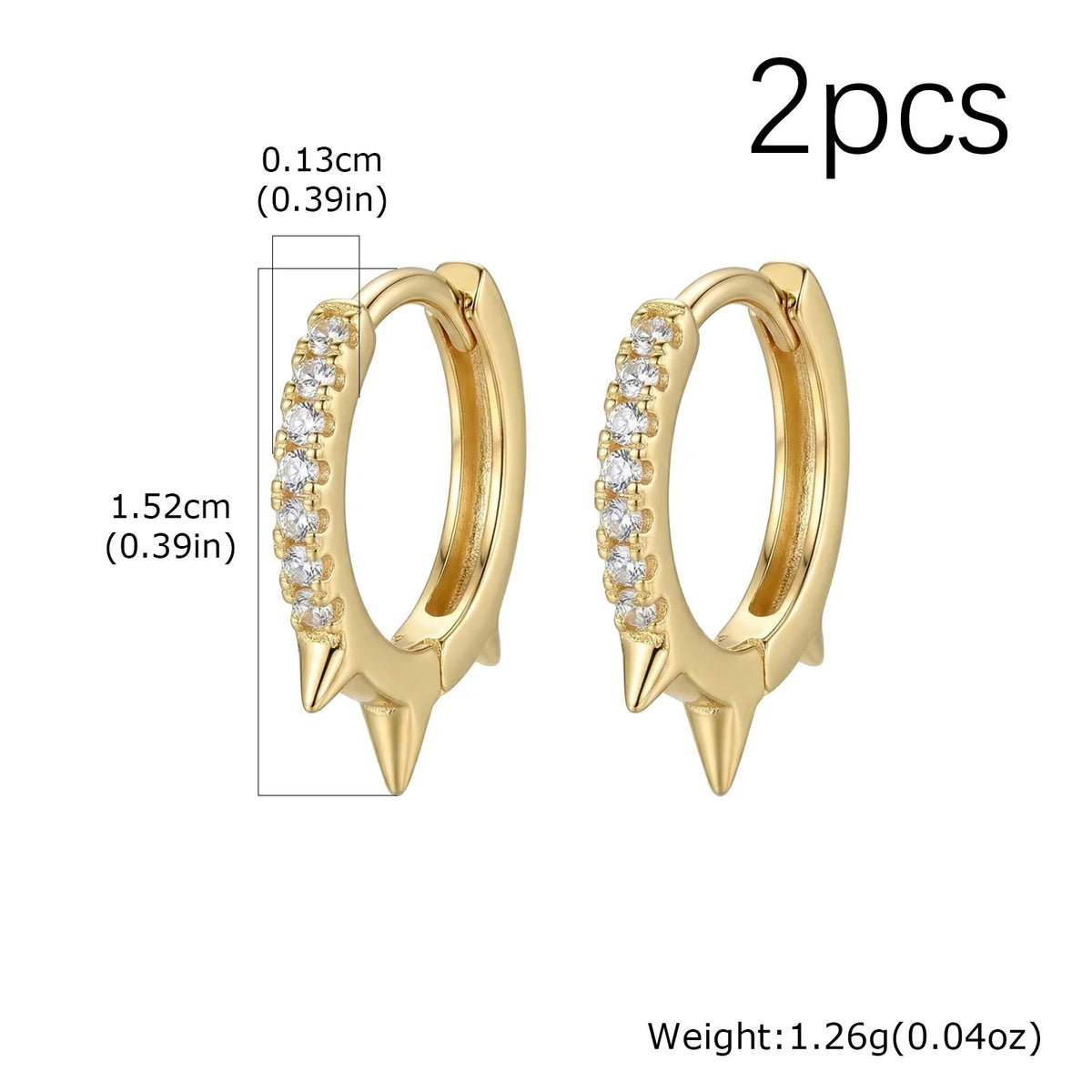Creative Gothic Punk Rivet Heart Hoop Earrings - ATLAS 1