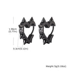Creative Gothic Punk Rivet Heart Hoop Earrings - ATLAS 1