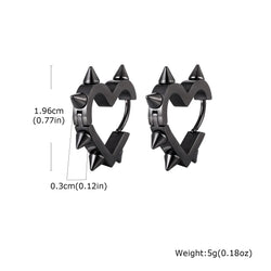 Creative Gothic Punk Rivet Heart Hoop Earrings - ATLAS 1