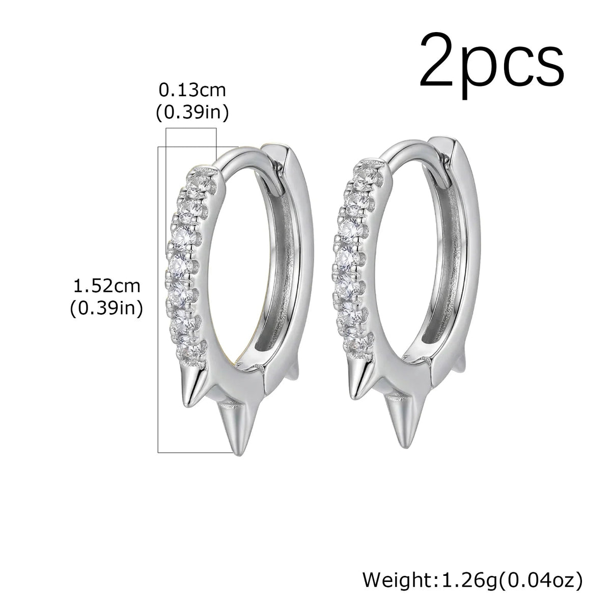 Creative Gothic Punk Rivet Heart Hoop Earrings - ATLAS 1
