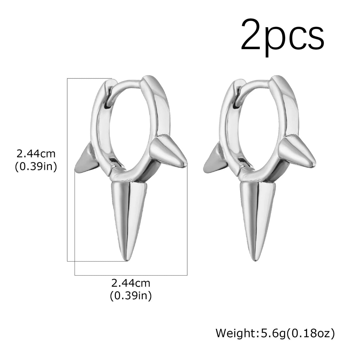 Creative Gothic Punk Rivet Heart Hoop Earrings - ATLAS 1