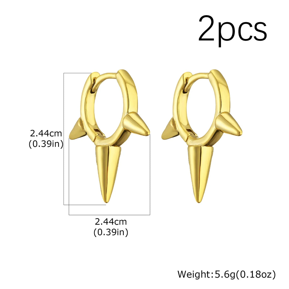 Creative Gothic Punk Rivet Heart Hoop Earrings - ATLAS 1