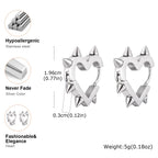 Creative Gothic Punk Rivet Heart Hoop Earrings - ATLAS 1