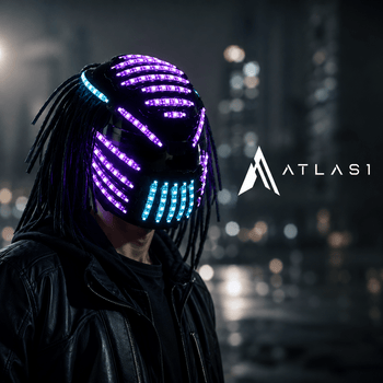 หมวกกันน็อก LED RGB สไตล์ cyberpunk