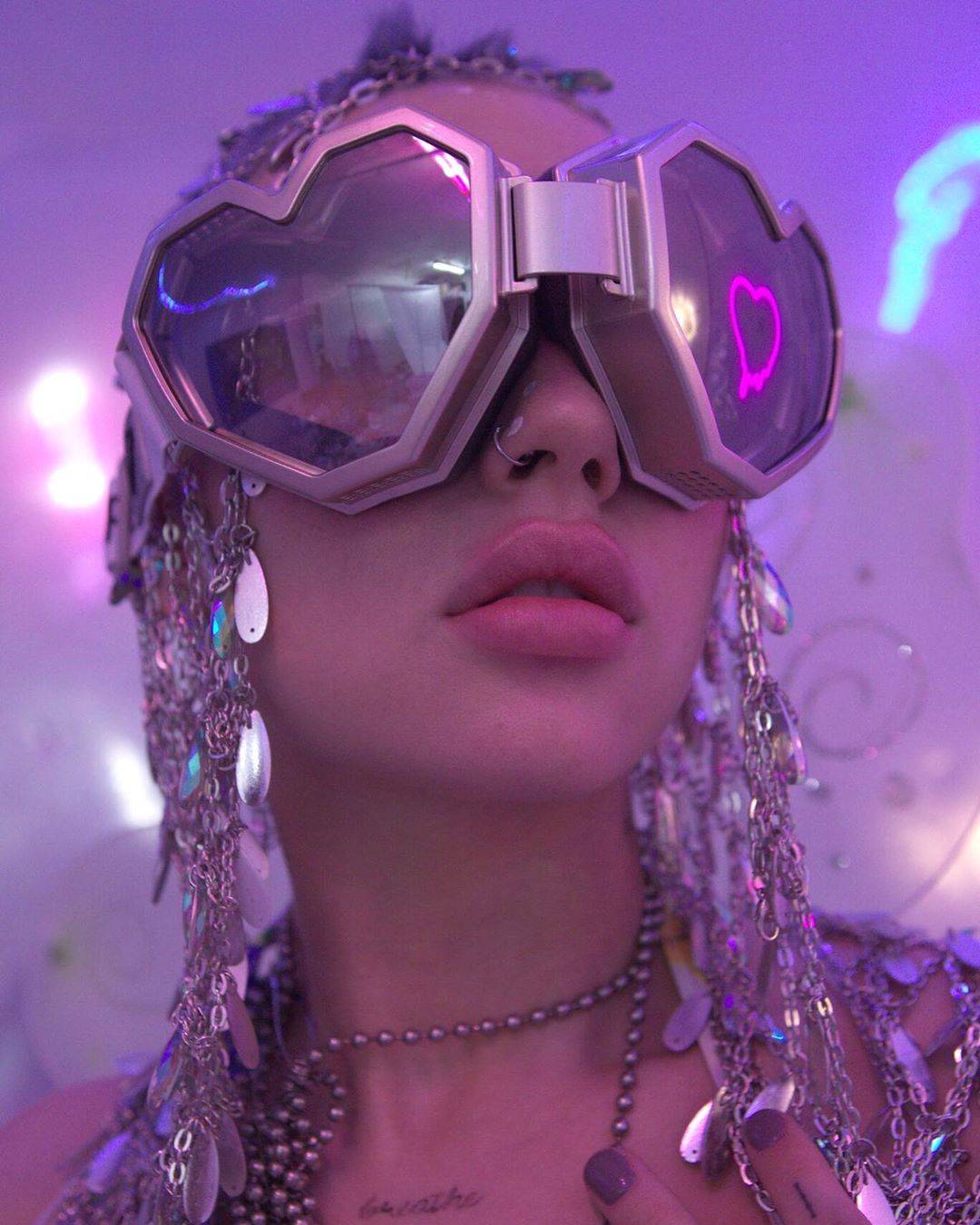 Cyberpunk Heart Shaped Glasses - ATLAS 1