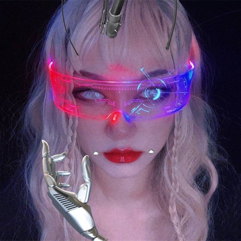 Astra™ — Cyberpunk Transparent LED Glasses — LED accents