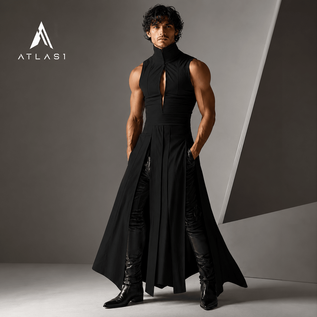 Fashion Irregular Sleeveless Tank Top Men - ATLAS 1