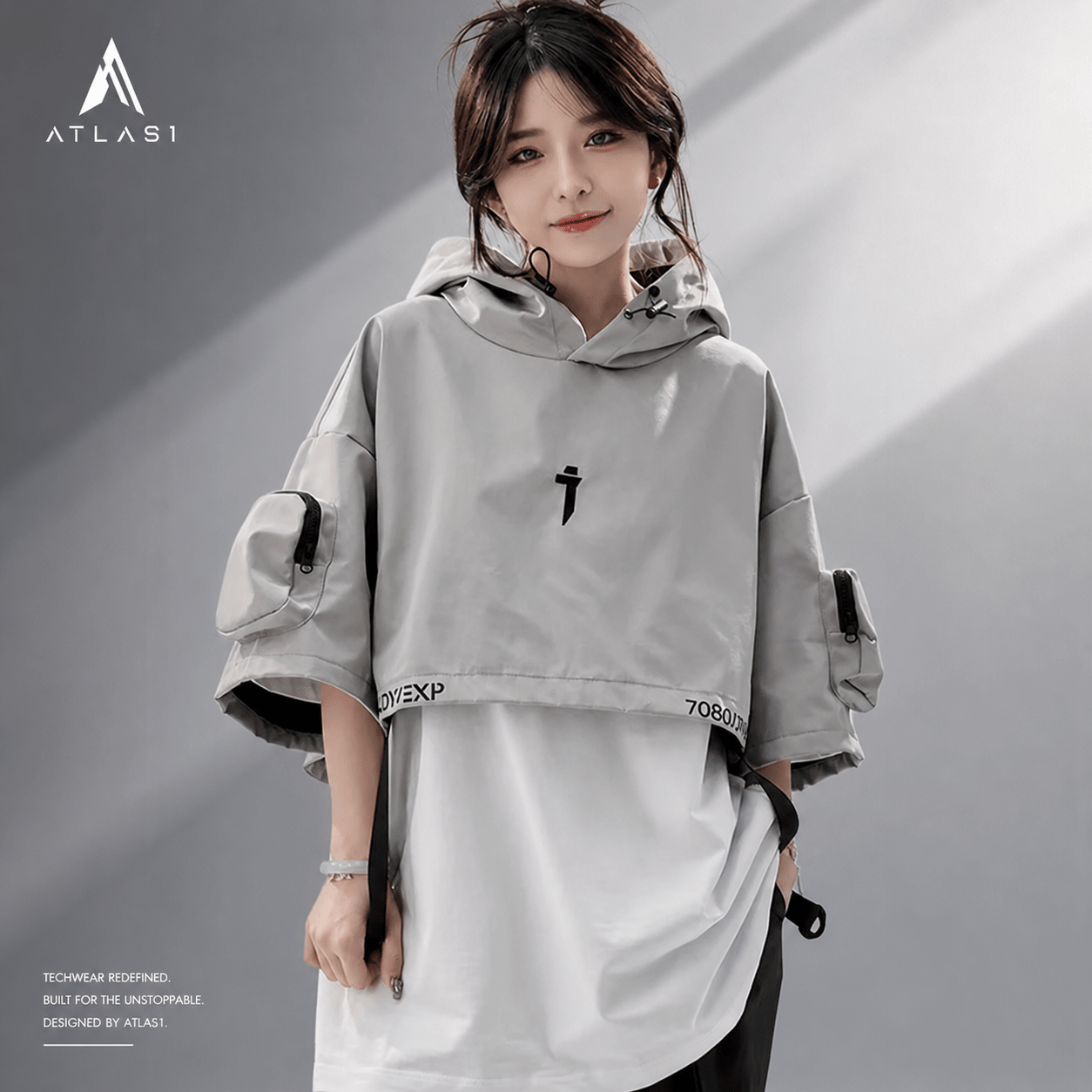 Functional Techwear Hiphop Hooded Streetwear Shirt - ATLAS 1 - Techwear Store