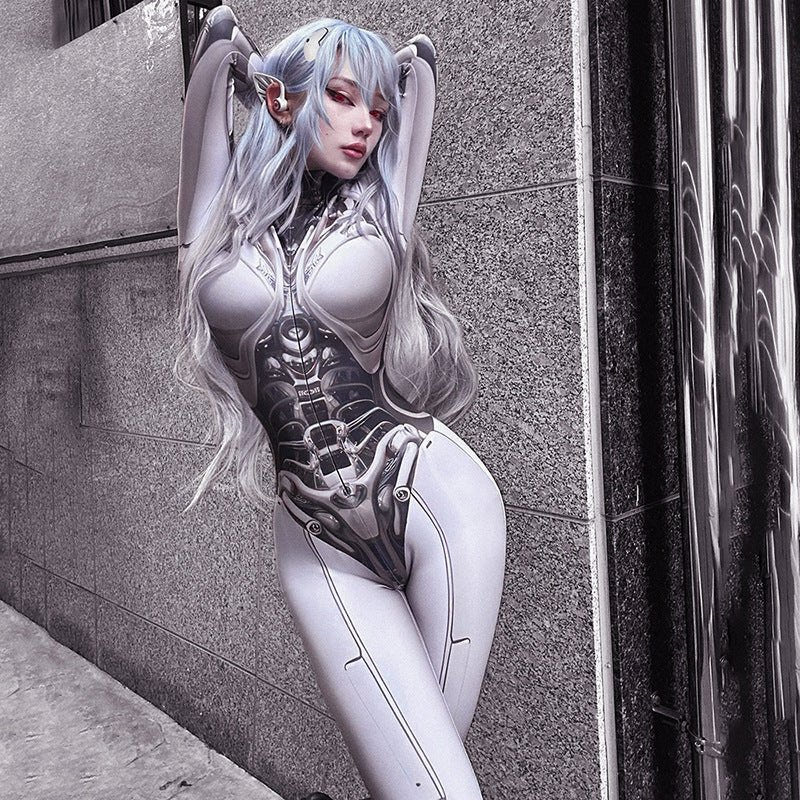 Futuristic Cyberpunk Bodycon Jumpsuit - ATLAS 1