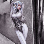 Futuristic Cyberpunk Bodycon Jumpsuit - ATLAS 1