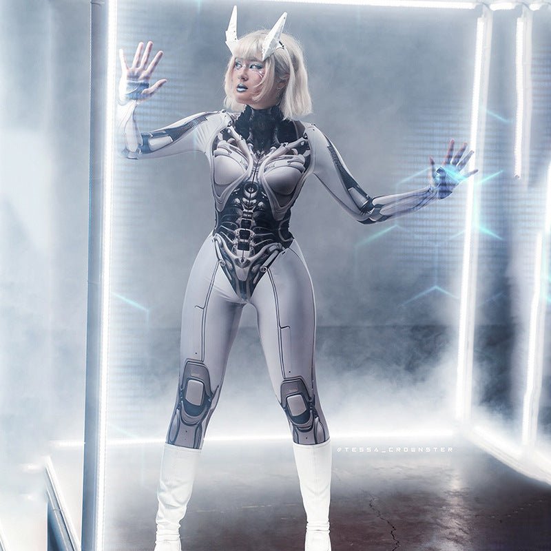 Futuristic Cyberpunk Bodycon Jumpsuit - ATLAS 1