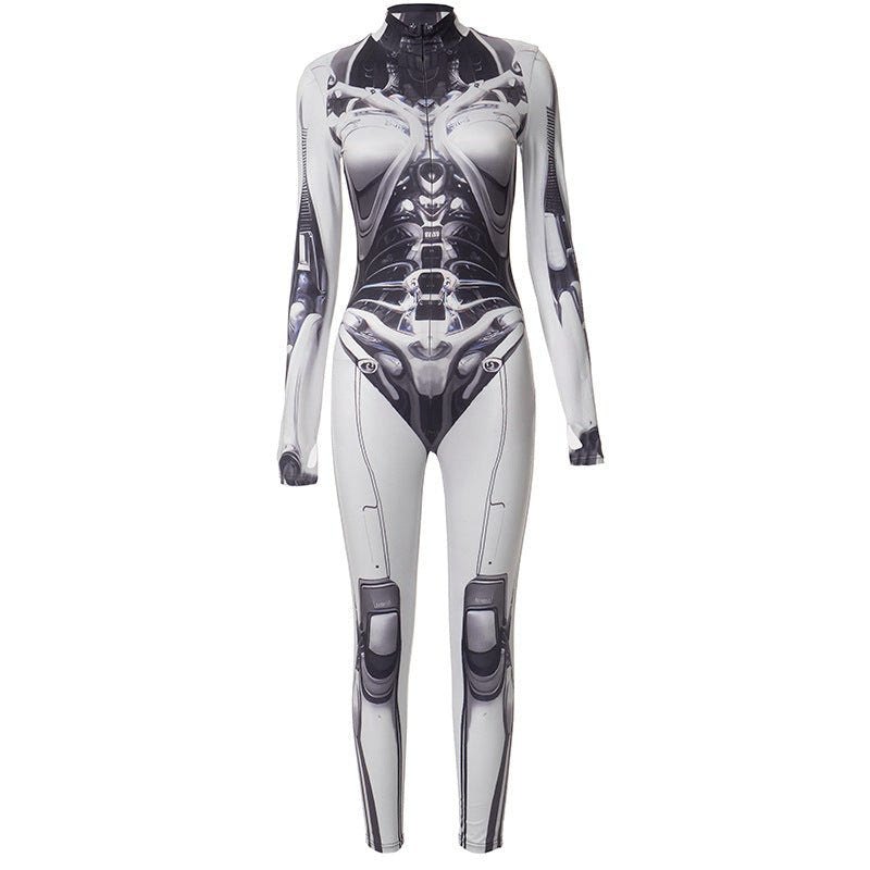 Futuristic Cyberpunk Bodycon Jumpsuit - ATLAS 1