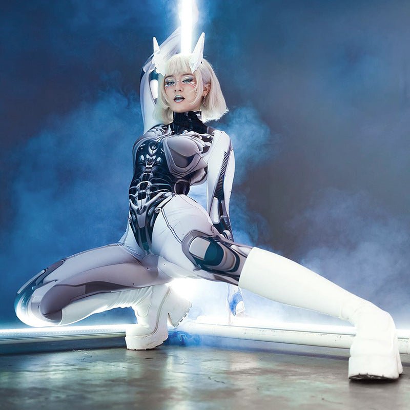Futuristic Cyberpunk Bodycon Jumpsuit - ATLAS 1